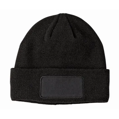 BA527 Big Accessories Patch Beanie in Black front view
