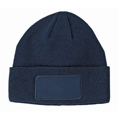 BA527 Big Accessories Patch Beanie in Navy front view