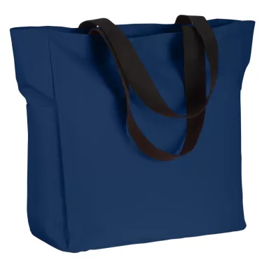 BE080 BAGedge Polyester Zip Tote NAVY front view