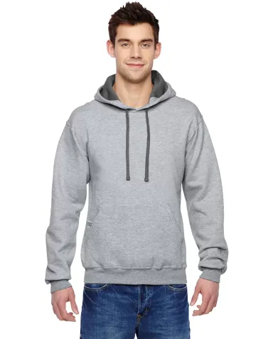 SF76R Fruit of the Loom 7.2 oz. Sofspun™ Hooded  ATHLETIC HEATHER front view