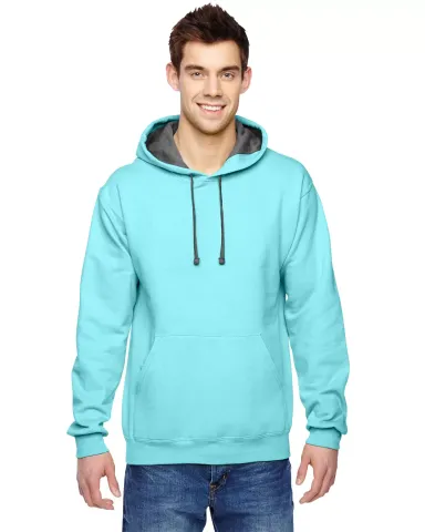SF76R Fruit of the Loom 7.2 oz. Sofspun™ Hooded  SCUBA BLUE front view