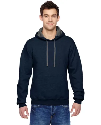 SF76R Fruit of the Loom 7.2 oz. Sofspun™ Hooded  INDIGO HEATHER front view