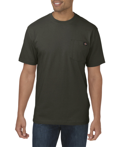 WS450 Dickies 6.75 oz. Heavyweight Work T-Shirt in Black olive front view