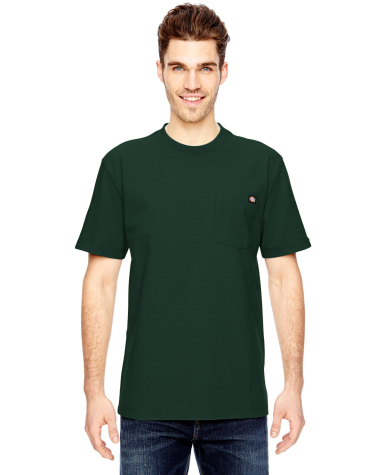 WS450 Dickies 6.75 oz. Heavyweight Work T-Shirt in Hunter green front view