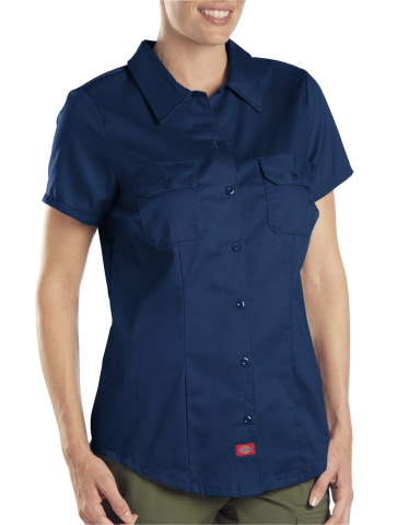 FS574 Dickies 5.25 oz. Ladies' Twill Shirt in Dark navy front view