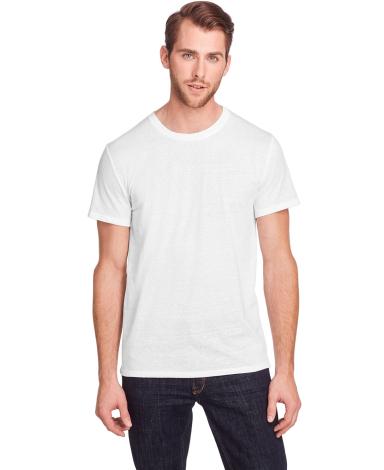 102A Threadfast Apparel Unisex Triblend Short-Slee in Solid wht trblnd front view