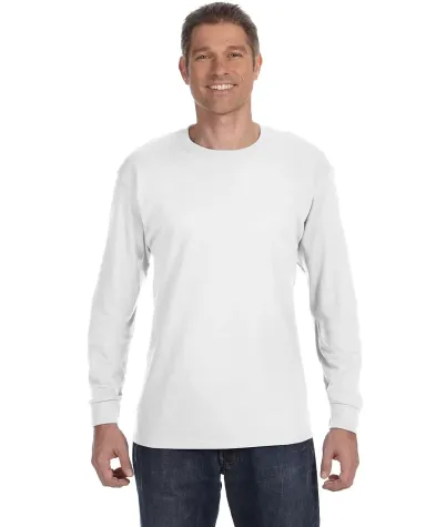 5586 Hanes® Long Sleeve Tagless 6.1 T-shirt - 558 in White front view