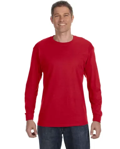 5586 Hanes® Long Sleeve Tagless 6.1 T-shirt - 558 in Deep red front view