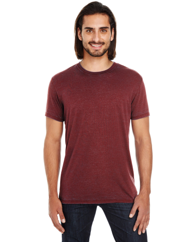 115A Threadfast Apparel Unisex Cross Dye Short-Sle in Black cherry front view