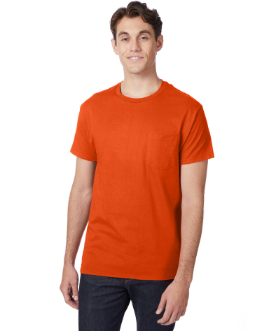 5590 Hanes® Pocket Tagless 6.1 T-shirt - 5590  in Orange front view