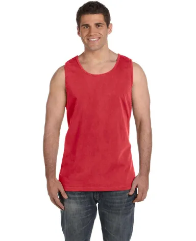 C9360 Comfort Colors Ringspun Garment-Dyed Tank in Red front view