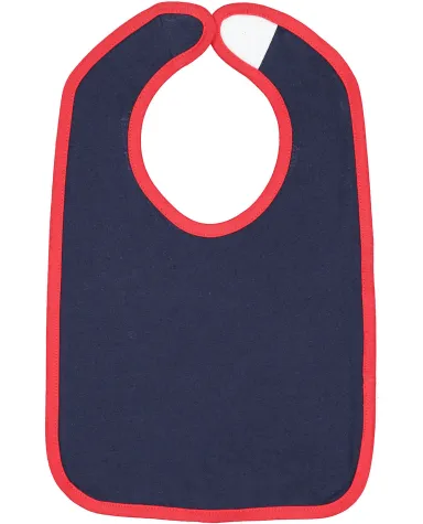 RS1004 Rabbit Skins Infant Jersey Contrast Trim Ve in Navy/ red front view