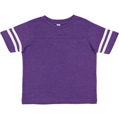 3037 Rabbit Skins Toddler Fine Jersey Football Tee in Vn purp/ bld wh front view