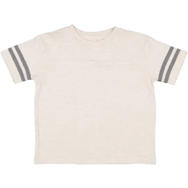 3037 Rabbit Skins Toddler Fine Jersey Football Tee in Nat hth/ gran ht front view