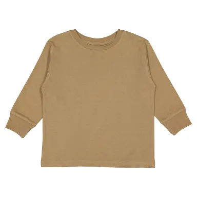 RS3302 Rabbit Skins Toddler Fine Jersey Long Sleev in Coyote brown front view