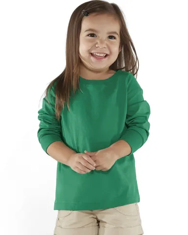 RS3302 Rabbit Skins Toddler Fine Jersey Long Sleev in Kelly front view
