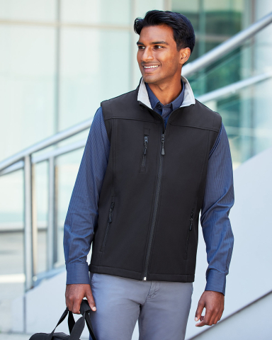 D996 Devon & Jones Men's Soft Shell Vest in Navy front view