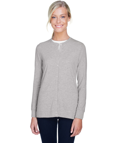 DP181W Devon & Jones Ladies' Perfect Fit™ Ribbon in Grey heather front view