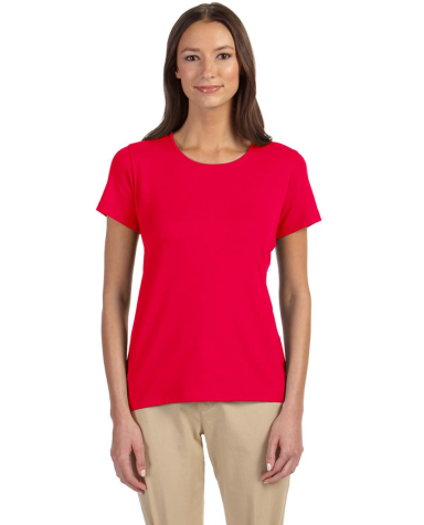 DP182W Devon & Jones Ladies' Perfect Fit™ Shell  in Red front view