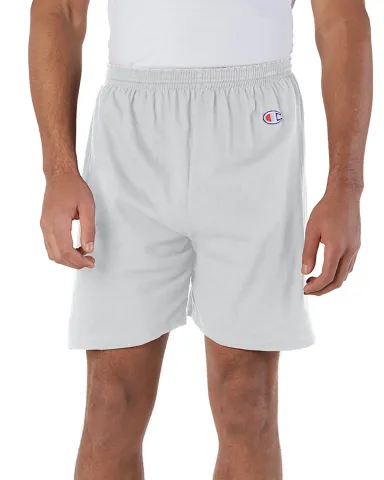 8187 Champion 6.3 oz. Ringspun Cotton Gym Shorts in Silver gray front view