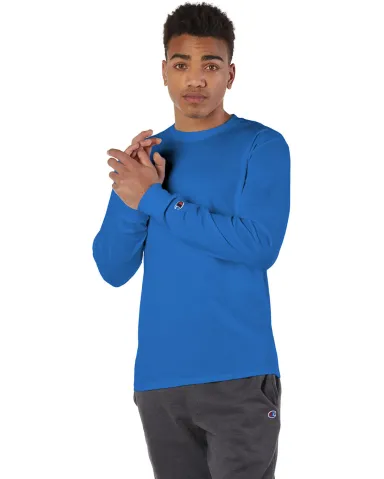 CC8C Champion Logo Long-Sleeve Tagless Tee in Royal blue front view