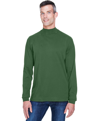 D420 Devon & Jones Adult Sueded Cotton Jersey Mock in Forest front view