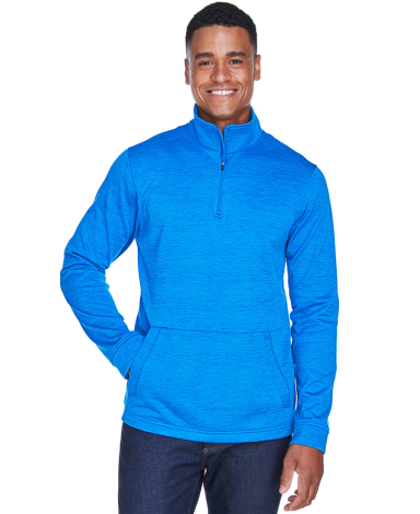 DG798 Devon & Jones Men's Newbury Mélange Fleece  in French blue hthr front view