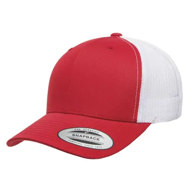 6606 Yupoong Retro Trucker Cap RED/ WHITE front view