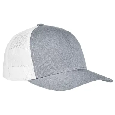 6606 Yupoong Retro Trucker Cap HEATHER/ WHITE front view