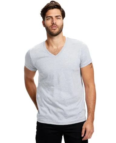 US Blanks US2200 Men's V-Neck T-shirt in Heather grey front view