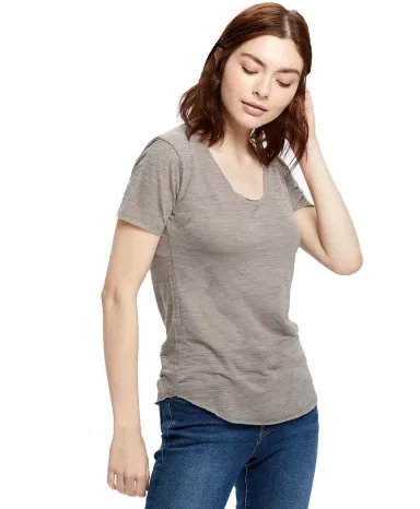 US Blanks US333 Womens Slub Burnout Tee TRI GREY front view