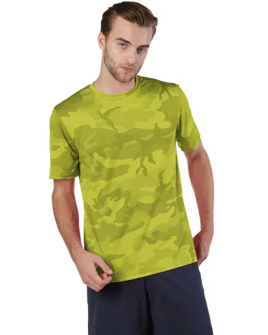 CW22 Champion Sport Performance T-Shirt in Sfty green camo front view