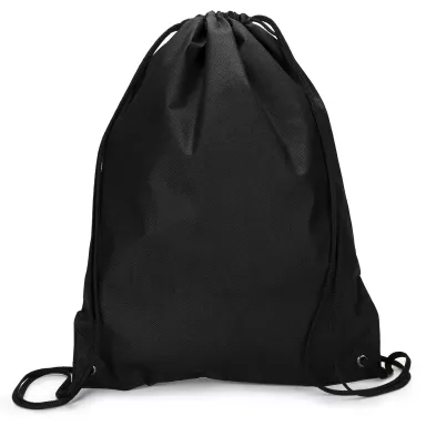 Liberty Bags A136 Non-Woven Drawstring Backpack BLACK front view