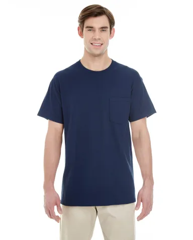 Gildan 5300 Heavy Cotton T-Shirt with a Pocket in Navy front view