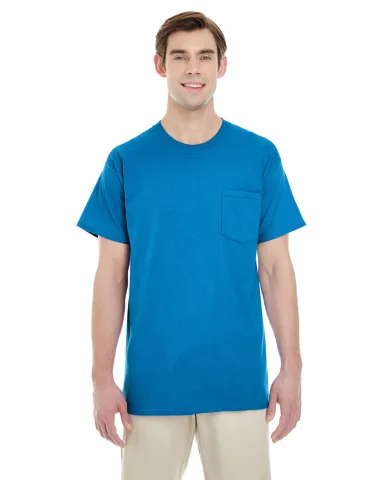 Gildan 5300 Heavy Cotton T-Shirt with a Pocket in Sapphire front view