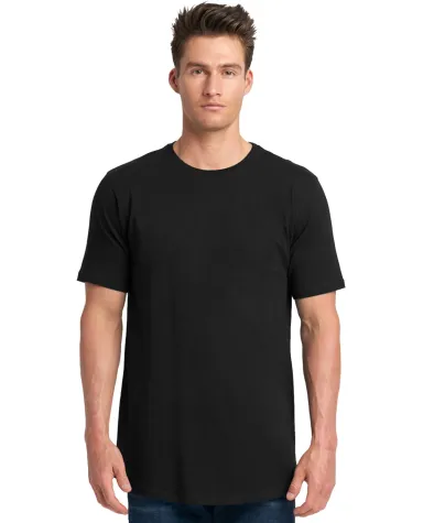 Next Level 3602 Cotton Long Body Crew in Black front view