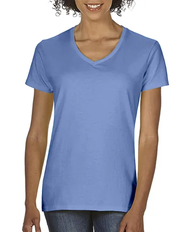 Comfort Colors 3199 Women's V-Neck Tee in Flo blue front view
