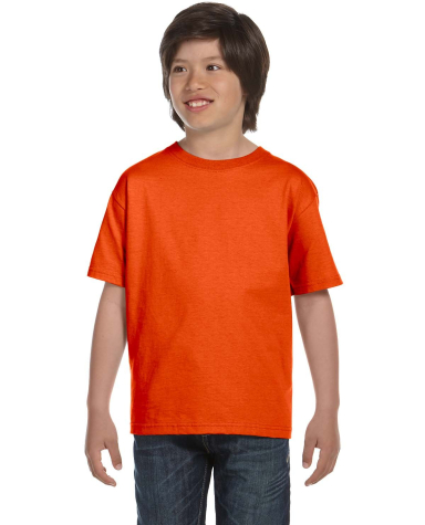 800B Gildan youth Tee in Orange front view