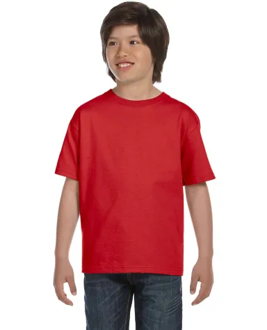 800B Gildan youth Tee in Red front view