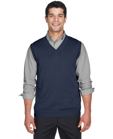 D477 Devon & Jones V-Neck Vest in Navy front view