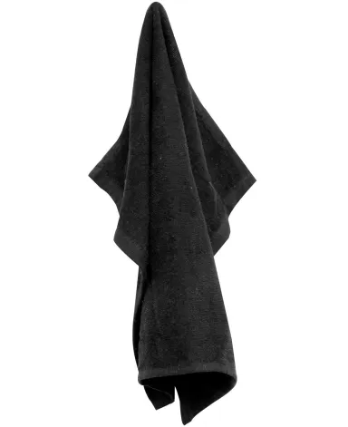 Carmel Towel Company C1518 Velour Hemmed Towel in Black front view