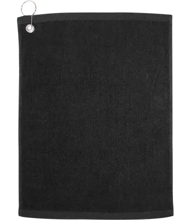 Carmel Towel Company C1518GH Velour Hemmed Towel w in Black front view