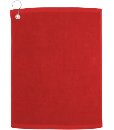 Carmel Towel Company C1518GH Velour Hemmed Towel w in Red front view