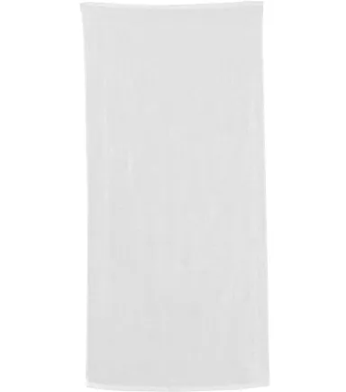 Carmel Towel Company C3060 Velour Beach Towel in White front view
