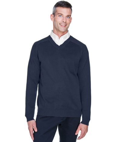 D475 Devon & Jones Men's V-Neck Sweater in Navy front view