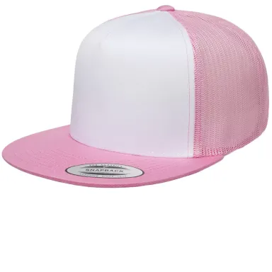 Flexfit 6006W Classic Two Tone Trucker Cap PINK/ WHT/ PINK front view