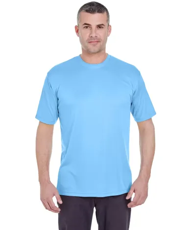 UltraClub 8620 Men's Cool & Dry Basic Performance  COLUMBIA BLUE front view