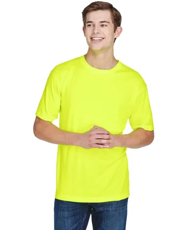 UltraClub 8620 Men's Cool & Dry Basic Performance  BRIGHT YELLOW front view