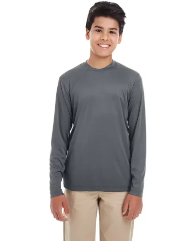 UltraClub 8622Y Youth Cool & Dry Performance Long- CHARCOAL front view