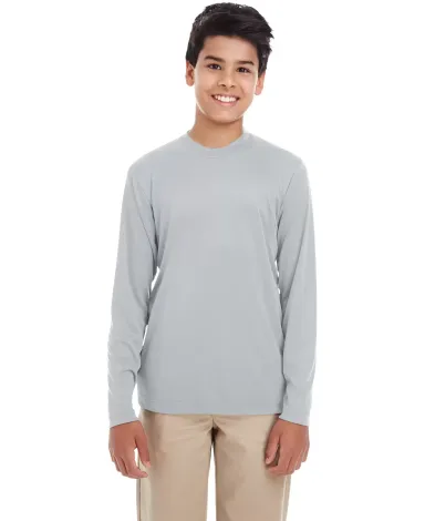 UltraClub 8622Y Youth Cool & Dry Performance Long- GREY front view
